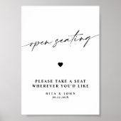 書モダン道の開いた結婚席の看板 ポスター (正面)