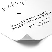 書モダン道の開いた結婚席の看板 ポスター (角)