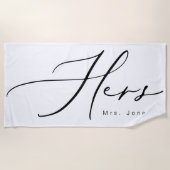 書モダン道は彼女のハネムーン ビーチタオル (正面)