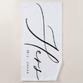 書モダン道は彼女のハネムーン ビーチタオル (正面)