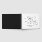 書モダン道は時代を超越した黒と白結婚の ゲストブック (全面)