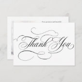 書モダン道は時代を超越した黒と白結婚の サンキューカード (正面/裏面)