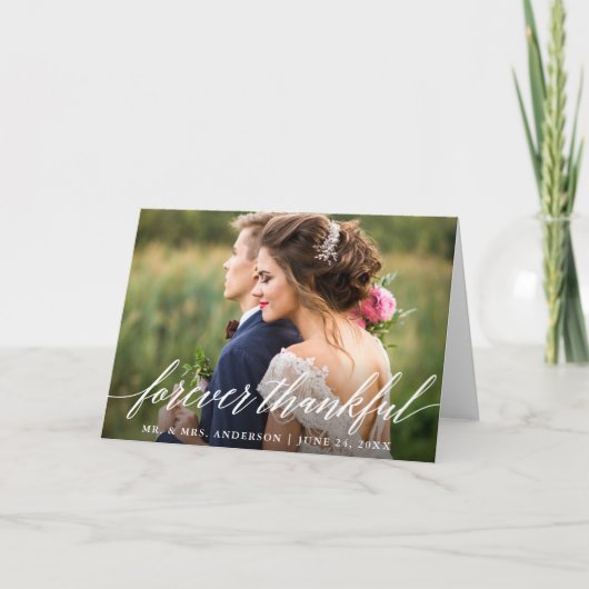 書モダン道は永遠に感謝結婚の折り畳み サンキューカード (正面)