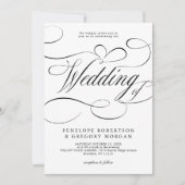 書モダン道は永遠に白結婚黒 招待状 (正面)