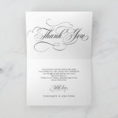 書モダン道は永遠の黒と白結婚の サンキューカード (内部)