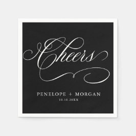 書モダン道は永遠の黒と白結婚の スタンダードカクテルナプキン