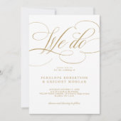 書モダン道は金ゴールドと白結婚の 招待状 (正面)