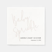 書モダン道ほこりっぽいピンクベビー散水 スタンダードカクテルナプキン (正面)