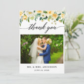 書モダン道イエローフローラ結婚の写真 サンキューカード (スタンド正面)