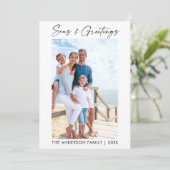 書モダン道インクの海と挨拶の写真 シーズンカード (スタンド正面)