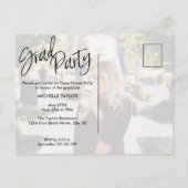 書モダン道カジュアル2枚の写真卒業 インビテーションポストカード (裏面)