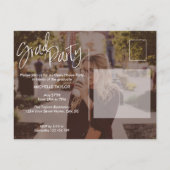 書モダン道カジュアル2枚の写真卒業 インビテーションポストカード (裏面)
