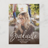 書モダン道カジュアル2枚の写真卒業 インビテーションポストカード (正面)