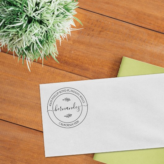 書モダン道カスタム差出人住所、フローラ ラバースタンプ