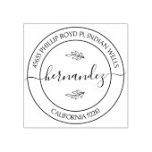 書モダン道カスタム差出人住所、フローラ ラバースタンプ (インプリント)