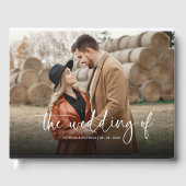 書モダン道カップル写真結婚の ゲストブック (正面)