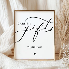 書モダン道カードとギフト結婚のサイン ポスター