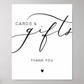 書モダン道カードとギフト結婚のサイン ポスター (正面)