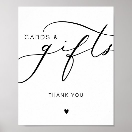 書モダン道カードとギフト結婚のサイン ポスター (正面)