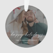 書モダン道クリスマス家族の写真 オーナメント (正面)