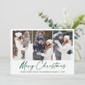 書モダン道グリーンインクペンクリスマス3写真 シーズンカード (スタンド正面)