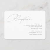 書モダン道グリーンセージ結婚式レセプション エンクロージャーカード (正面)