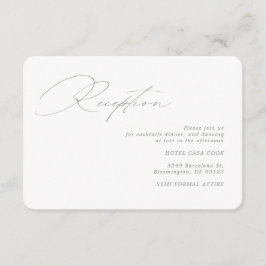 書モダン道グリーンセージ結婚式レセプション エンクロージャーカード