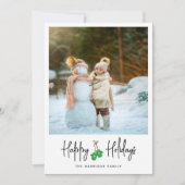 書モダン道グリーンミトン写真フラット シーズンカード (正面)