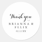 書モダン道サンキュー結婚式の引き出物 ラウンドシール (正面)