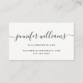 書モダン道シックなブラック写真 | 名刺 (裏面)