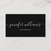 書モダン道シックなブラック写真 | 名刺 (正面)