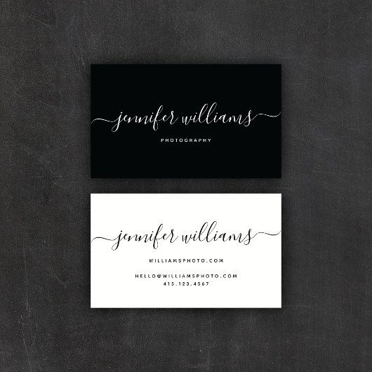 書モダン道シックなブラック写真 | 名刺