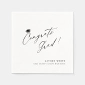 書モダン道シンプルおめでとう卒業 スタンダードカクテルナプキン (正面)