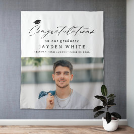 書モダン道シンプル写真卒業パーティー タペストリー