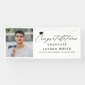 書モダン道シンプル写真卒業パーティー 横断幕 (横)