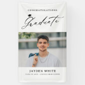 書モダン道シンプル写真卒業パーティー 横断幕 (縦)