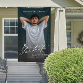 書モダン道シンプル写真卒業パーティー 横断幕