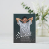 書モダン道シンプル写真卒業 ポストカード (スタンド正面)