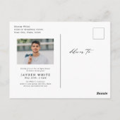 書モダン道シンプル写真卒業 ポストカード (裏面)