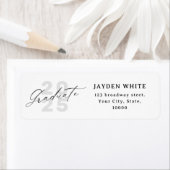 書モダン道シンプル卒業住所 ラベル (インサイチュ)