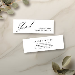 書モダン道シンプル卒業名カード コーリングカード