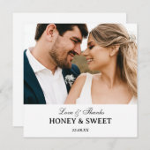 書モダン道シンプル式カスタムウェディング サンキューカード (正面/裏面)