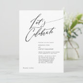 書モダン道シンプル白結婚黒  招待状 (スタンド正面)