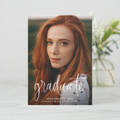 書モダン道シンプル3写真卒業パーティー 招待状 (スタンド正面)