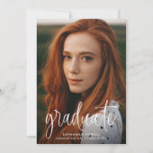 書モダン道シンプル4写真卒業 案内状 (正面)