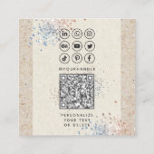 書モダン道ソーシャルメディアQRコード写真の追加 スクエア名刺 (裏面)