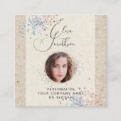 書モダン道ソーシャルメディアQRコード写真の追加 スクエア名刺 (正面)