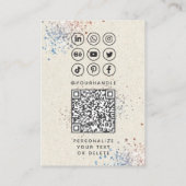 書モダン道ソーシャルメディアQRコード写真の追加 名刺 (裏面)