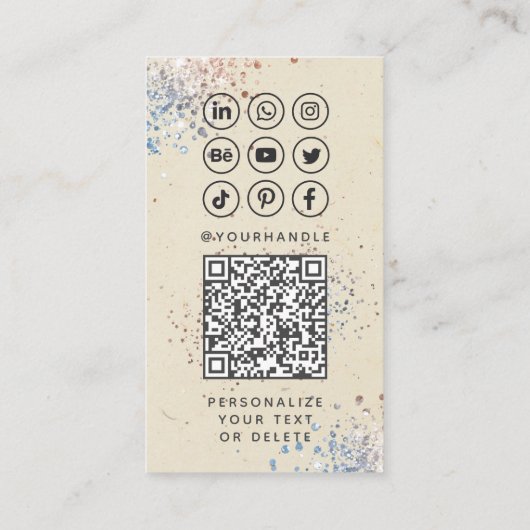書モダン道ソーシャルメディアQRコード写真の追加 名刺 (裏面)