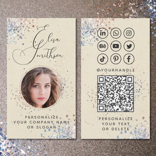 書モダン道ソーシャルメディアQRコード写真の追加 名刺